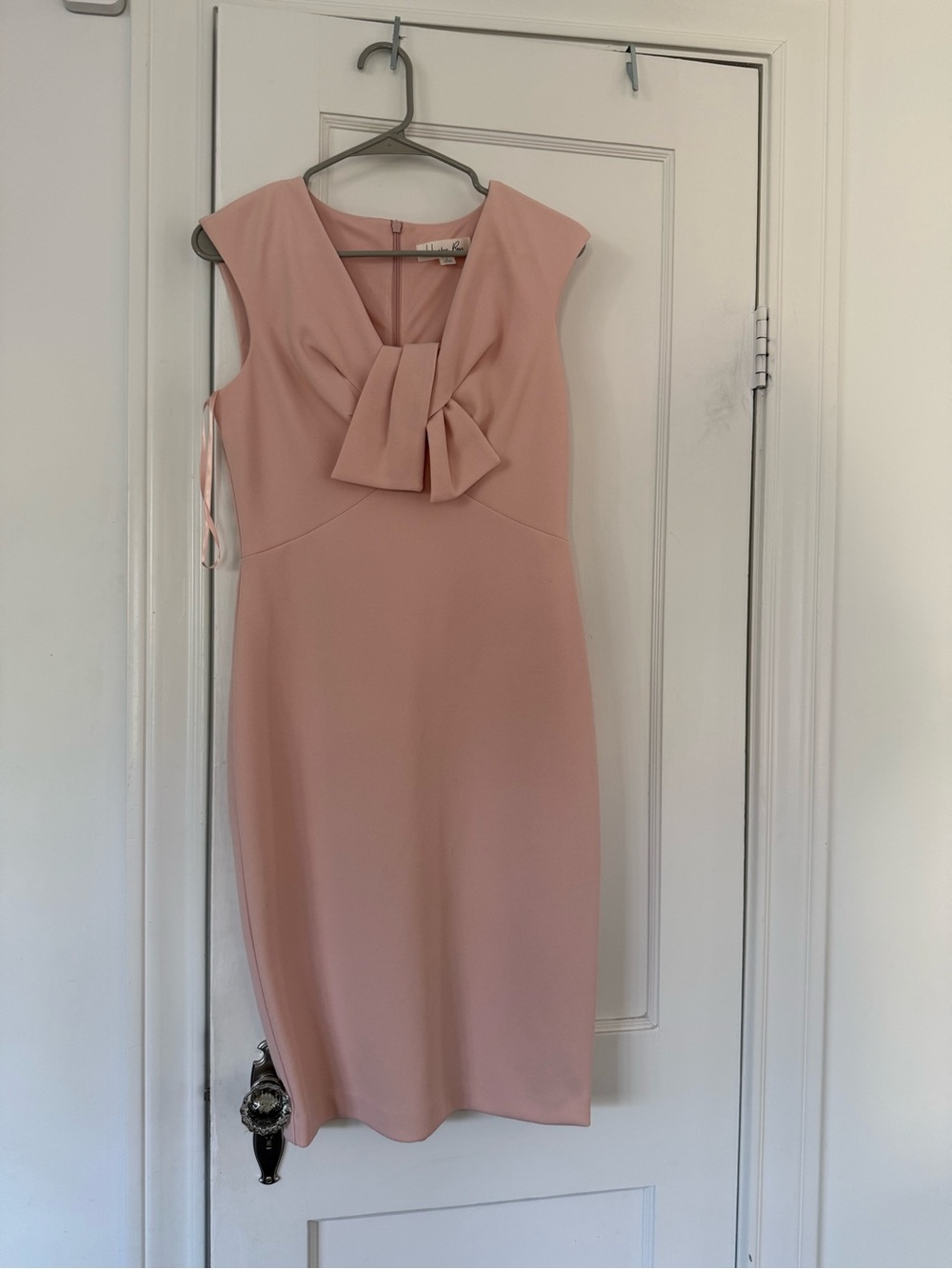 Dusty Pink Bow-Accent Midi Dress